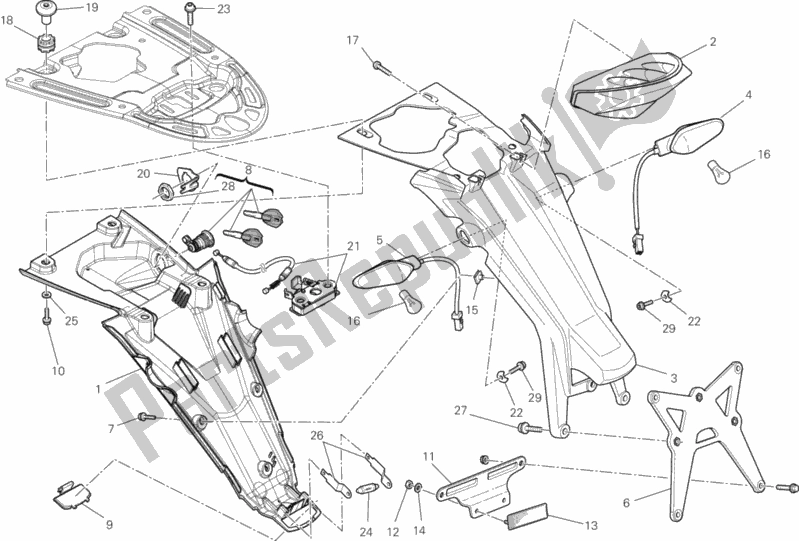 All parts for the Taillight of the Ducati Monster 795 EU Thailand 2015